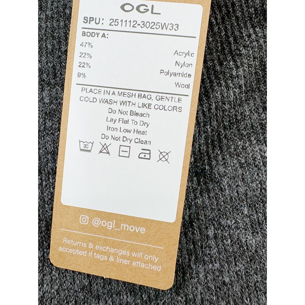 OGL Skirt Size M NEW Ribbed H-line Pull-on Midi Skirt Heather Black Gray - Picture 5 of 12